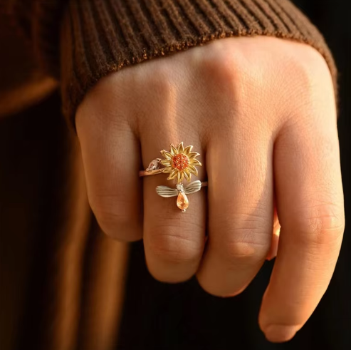 ANILLO GIRATORIO AJUSTABLE DE GIRASOL 🌻